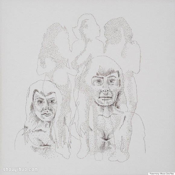 Meza-Desplas 利用頭發DIY創意畫作 - www.888bfw.com